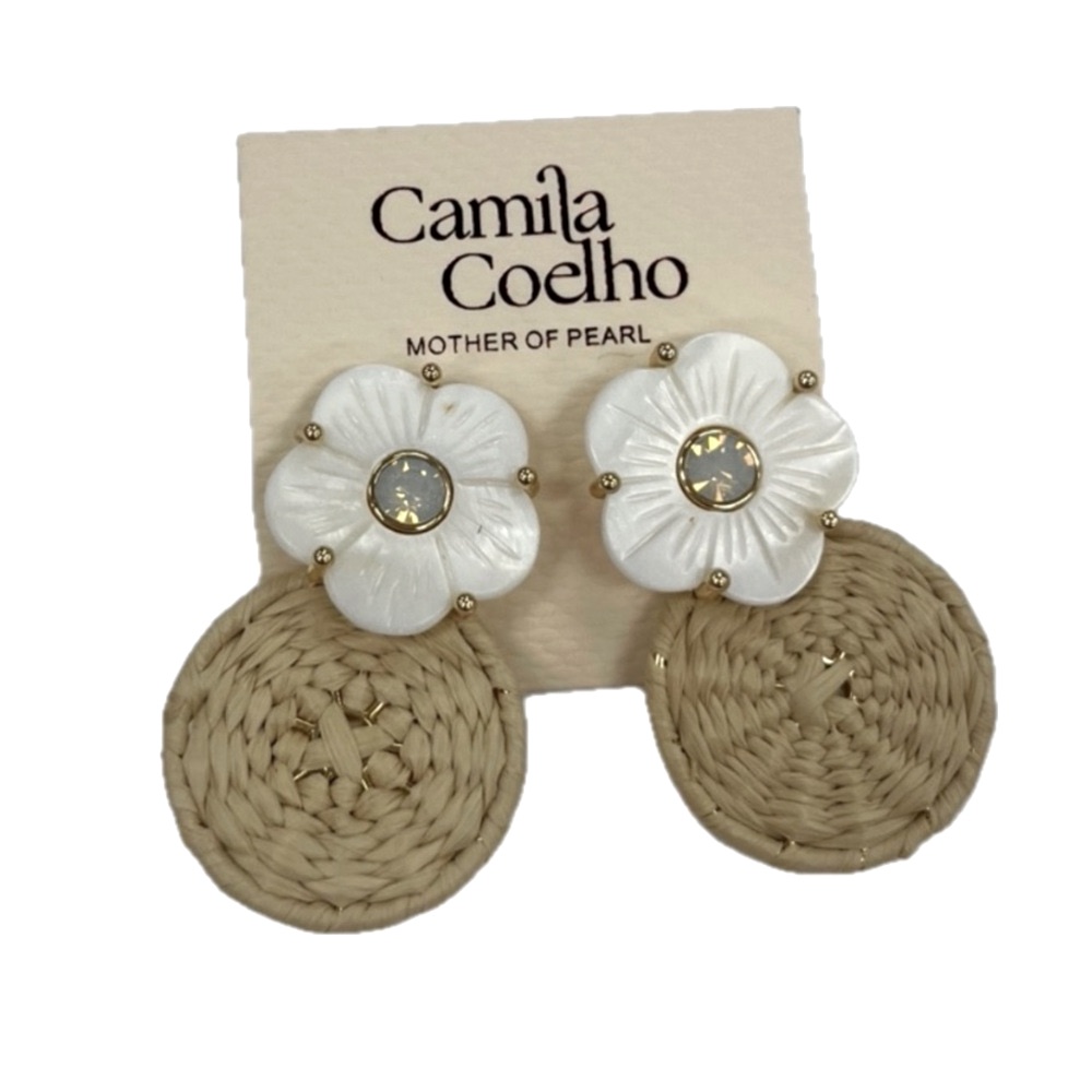 Nwt Camila Coelho Gorgeous Mother Of Pearl Earrings